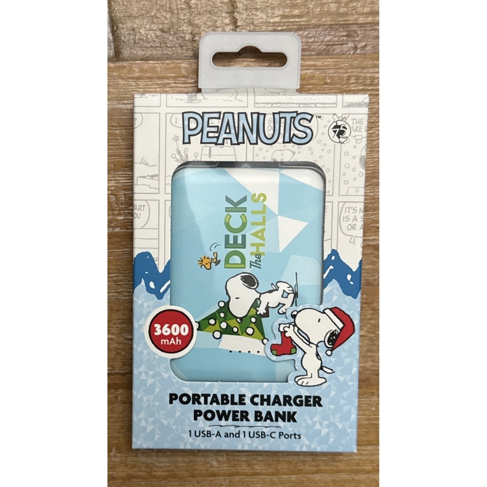 Peanuts Snoopy‎ & Woodstock Portable Charger Power Bank - 3600 mAH - New in Box